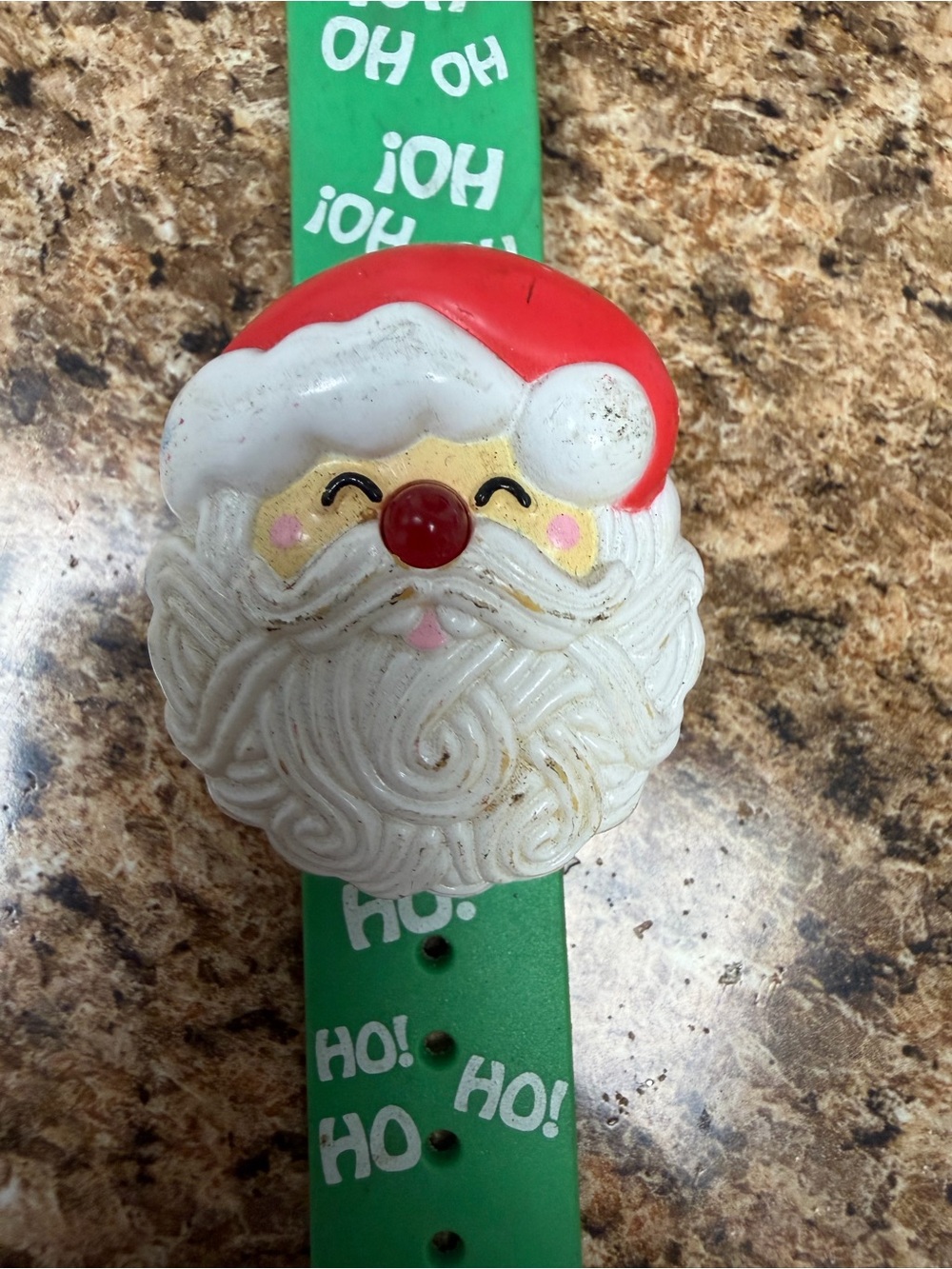 Vintage 1991 Avon Santa Christmas Wrist Toy Ho Ho Ho Green Band Electronic